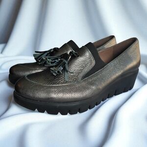 Wonders Bronze Leather Tassel Loafers Woman EU 42 (US 10.5-11) Slip On‎ Comfort
